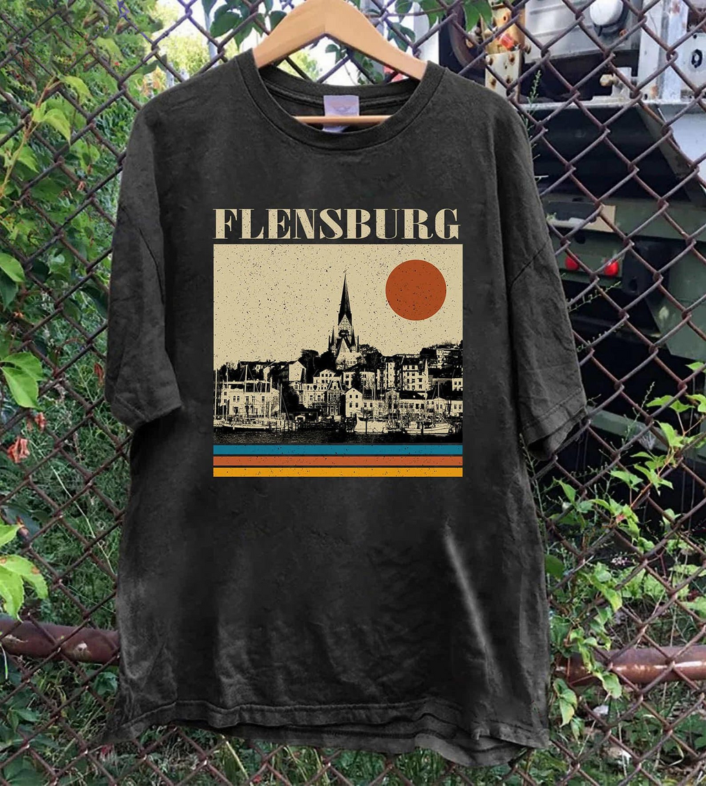 Flensburg Germany T-Shirt, Baltic Sea Coastal Travel Graphic Tee