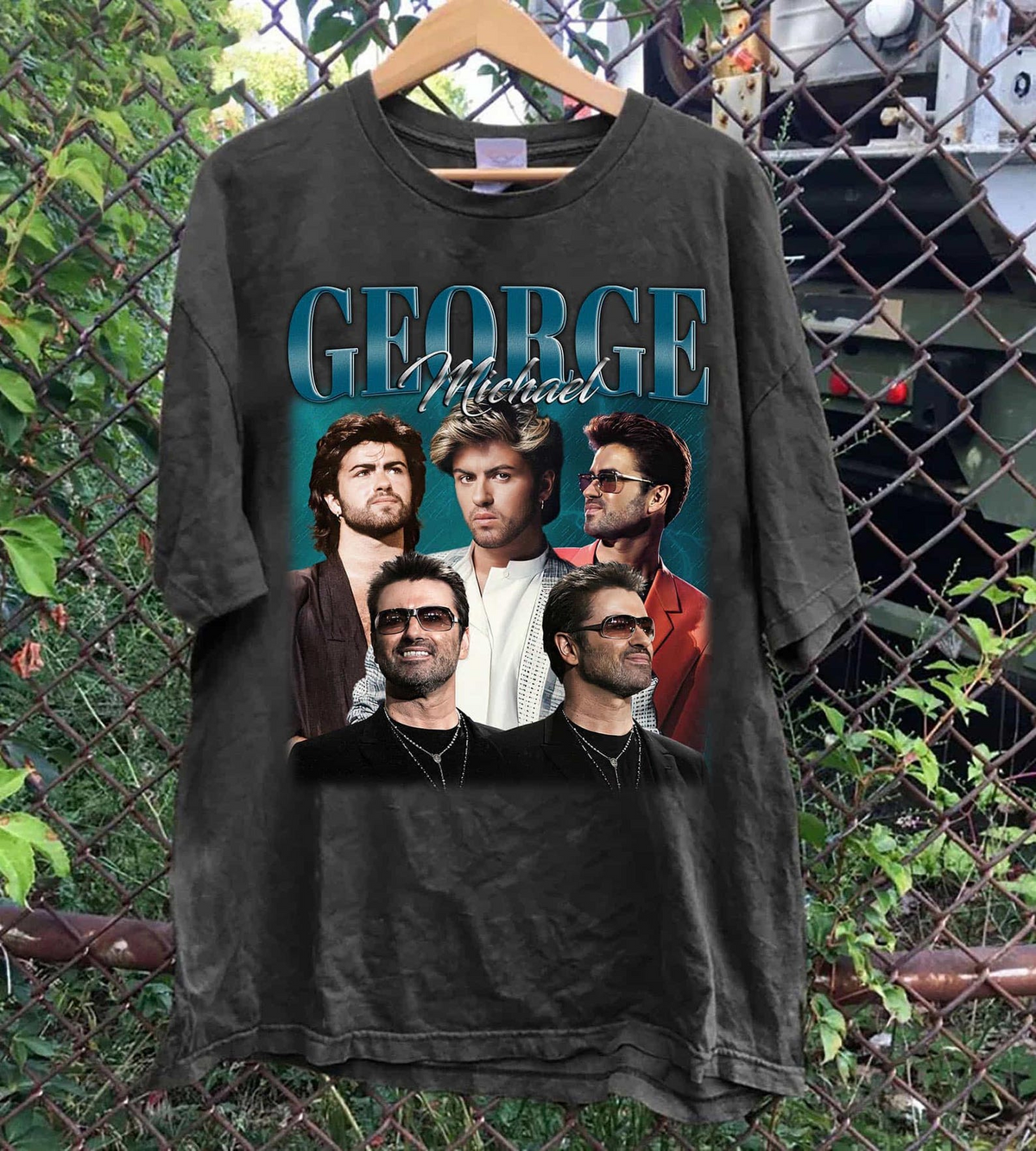 George Michael T-Shirt, 90s Retro Collage Graphic Tee, Vintage Music Fan Shirt