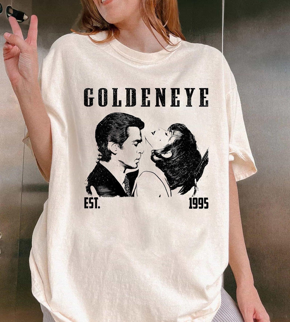 GoldenEye 1995 Movie T-Shirt, Pierce Brosnan Retro Spy Film Graphic Tee
