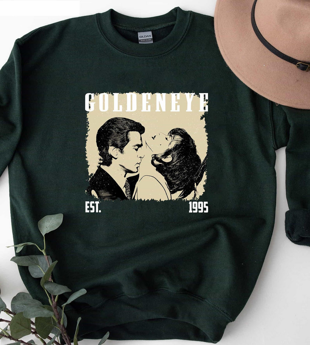 GoldenEye 1995 Movie T-Shirt, Pierce Brosnan Retro Spy Film Graphic Tee