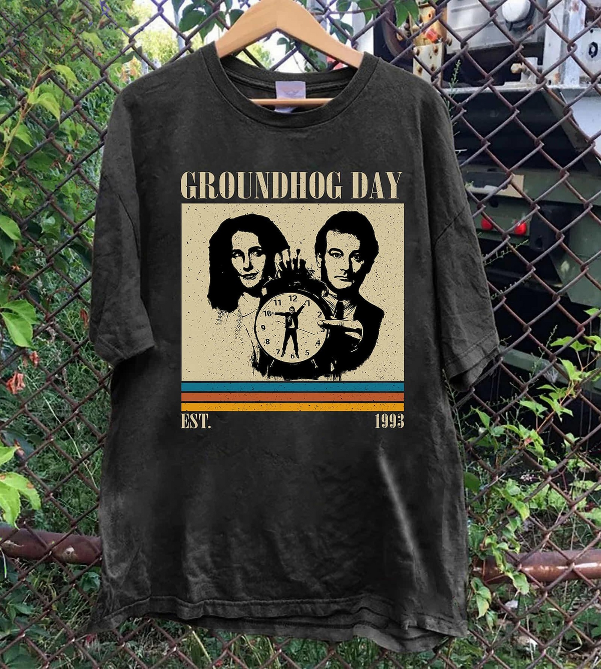 Groundhog Day Movie T-Shirt, Bill Murray & Rita Hanson Retro Graphic Tee