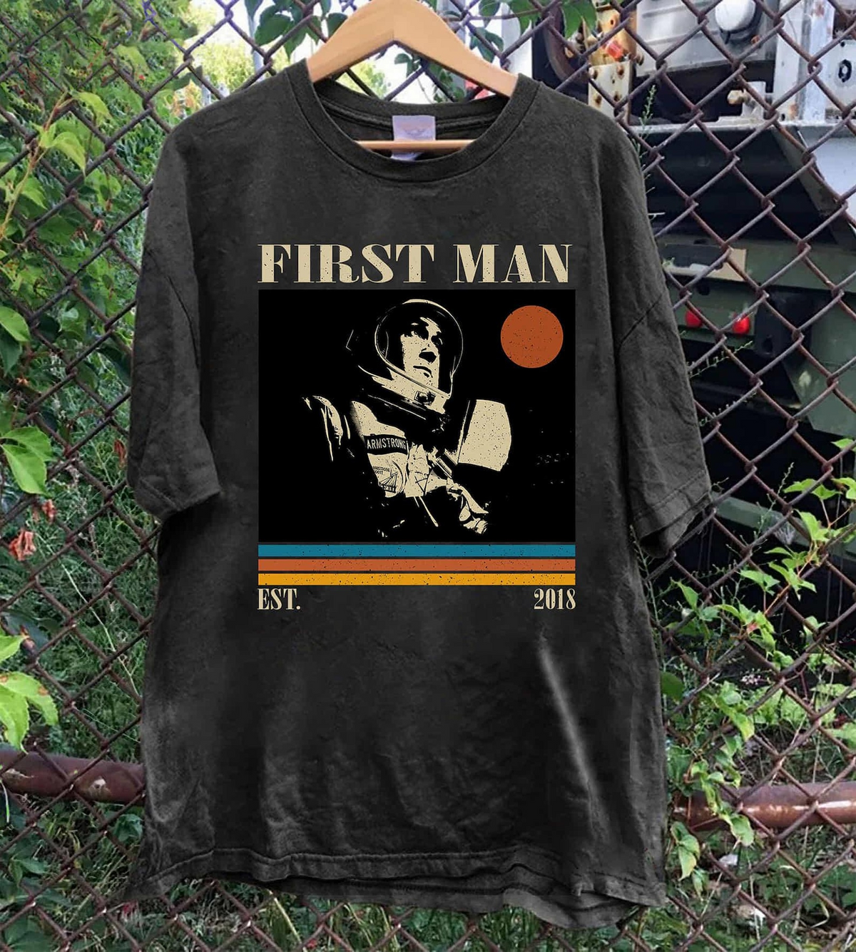 First Man Neil Armstrong T-Shirt, Vintage Space Mission Graphic Tee