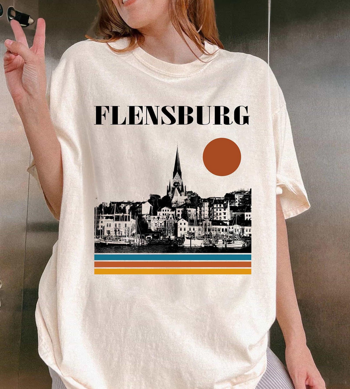 Flensburg Germany T-Shirt, Baltic Sea Coastal Travel Graphic Tee