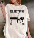 Forrest Gump 1994 T-Shirt, Retro Bench Silhouette Movie Graphic Tee