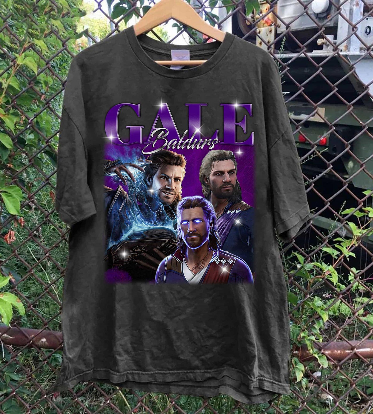Gale Baldur’s Gate 3 T-Shirt, Vintage Wizard Collage Graphic Tee