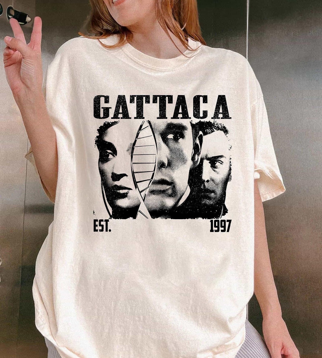 Gattaca 1997 Movie T-Shirt, Retro Sci-Fi Film Graphic Tee, Vintage Cinema Shirt