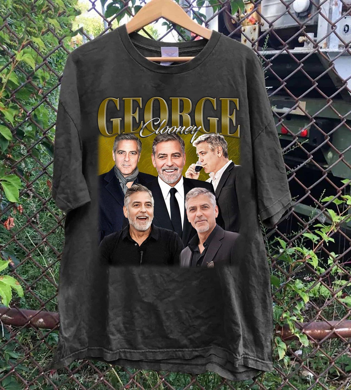 George Clooney T-Shirt, Vintage Hollywood Retro Collage Graphic Tee