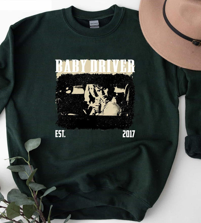 Baby Driver 2017 Movie T-Shirt, Retro Action Film Graphic Tee