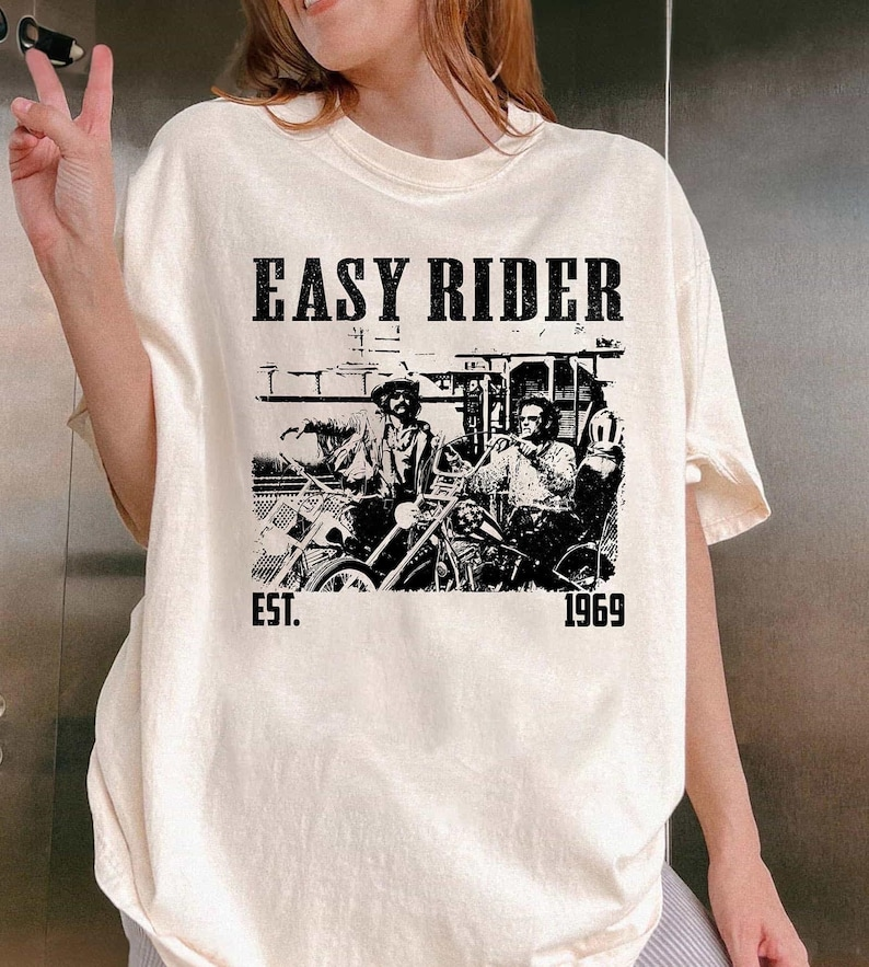 Easy Rider Movie T-Shirt, Vintage 1969 Biker Film Graphic Tee