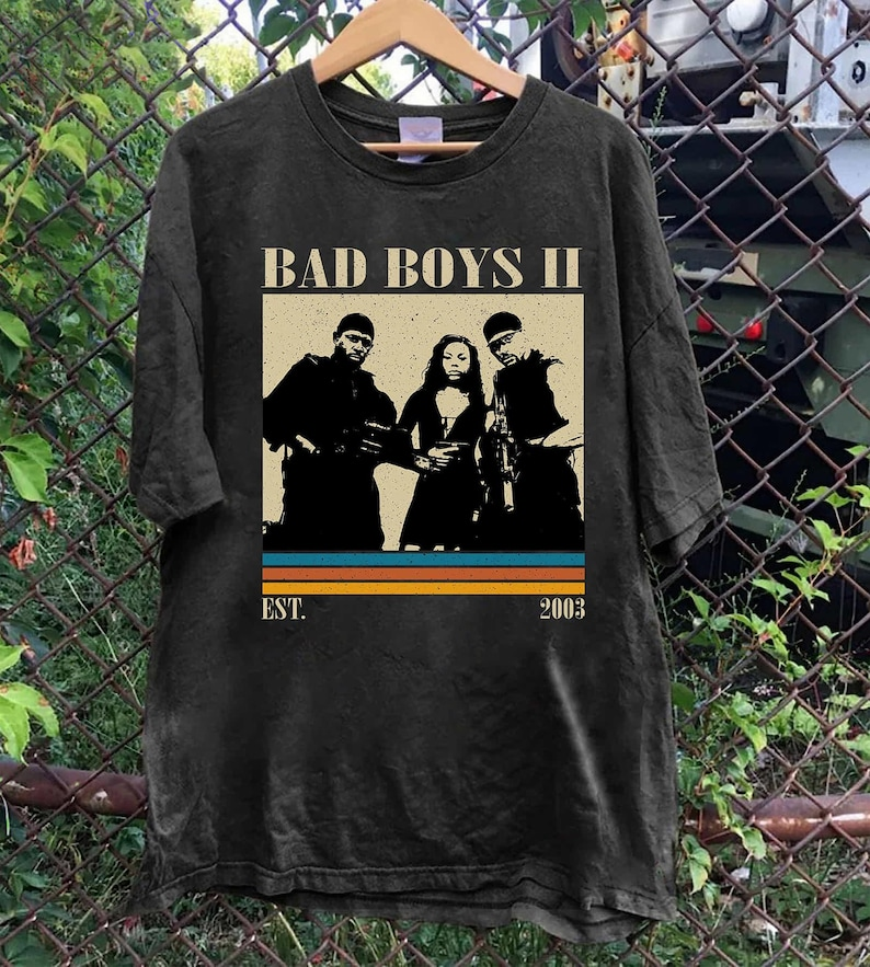 Bad Boys II 2003 Movie Poster T-Shirt, Retro Graphic Tee