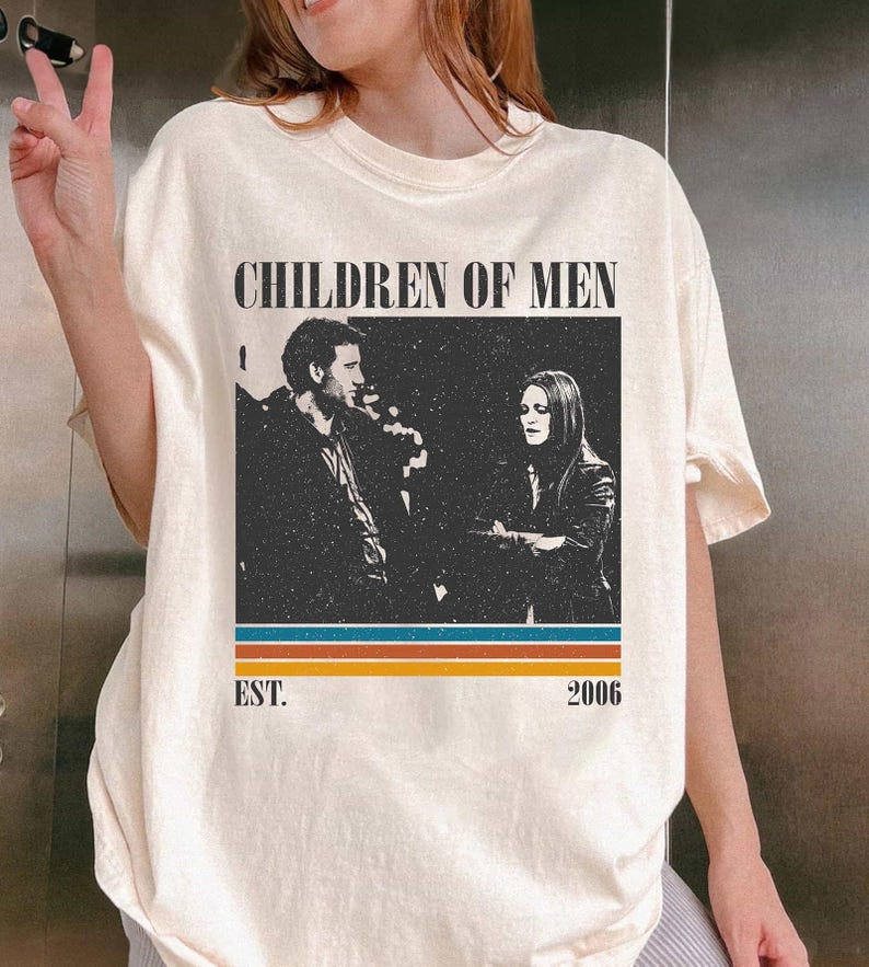 Children of Men Movie Poster T-Shirt, Retro Sci-Fi Graphic Tee