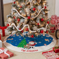 Rudolph® Winter Fun Quilted Christmas Tree Skirt | Personalized Holiday Tree Skirt | Rudolph the Red-Nosed Reindeer Christmas Decor