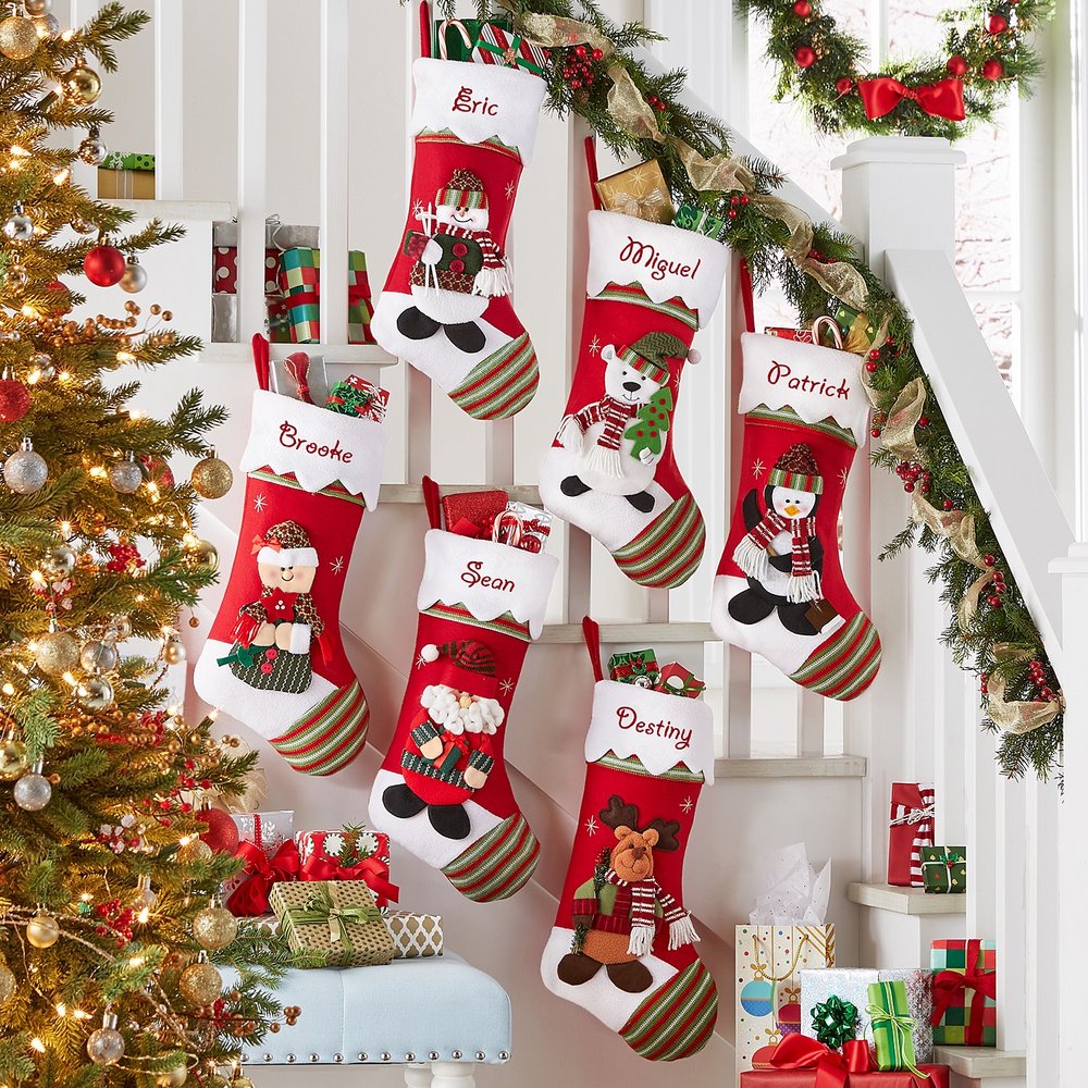 Winter Wonderland™ Personalized Christmas Stocking, Custom Name Holiday Stocking, Embroidered Family Christmas Stocking,