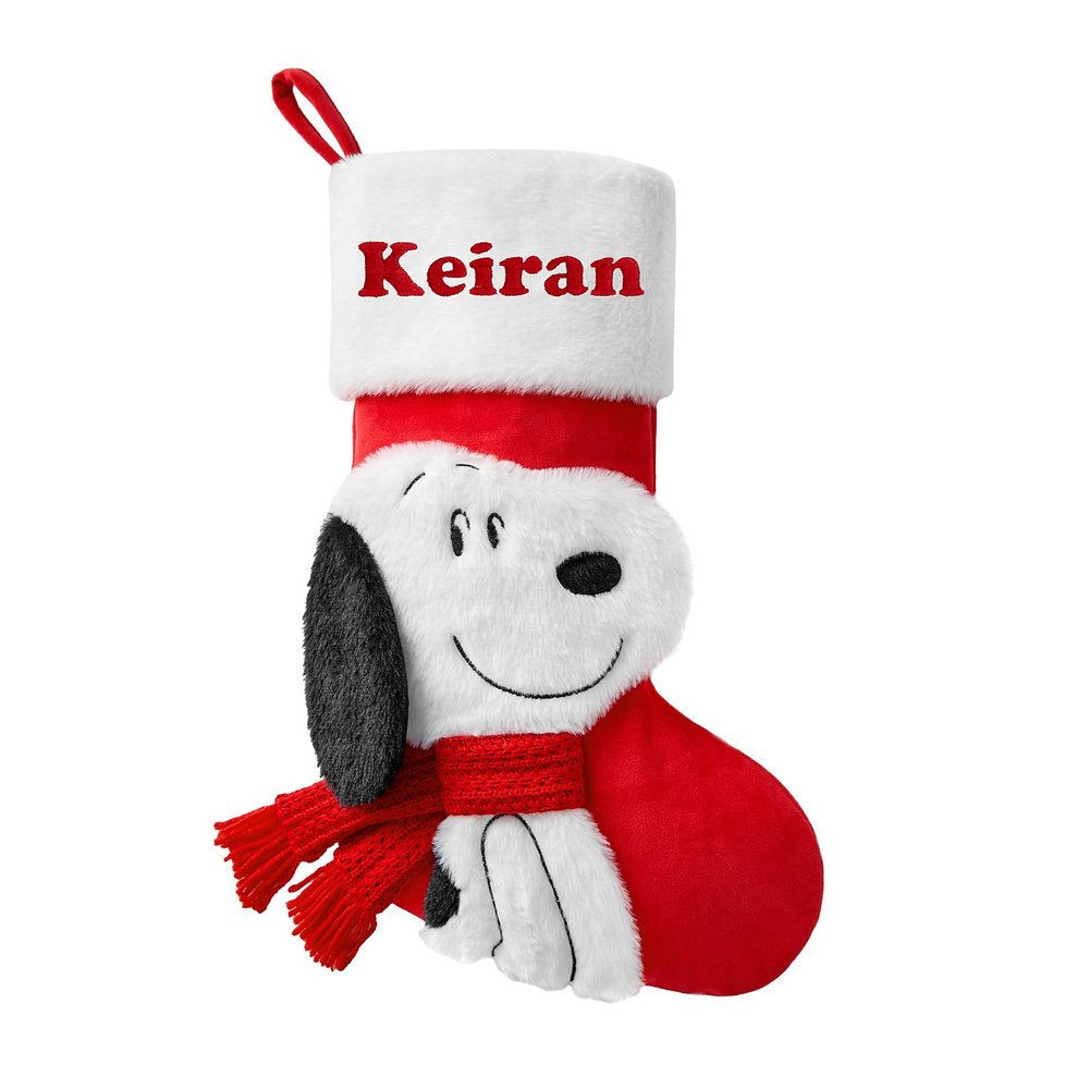 PEANUTS® Snoopy™ Personalized Christmas Stocking | Custom Holiday Stocking | Snoopy Christmas Mantel Decor