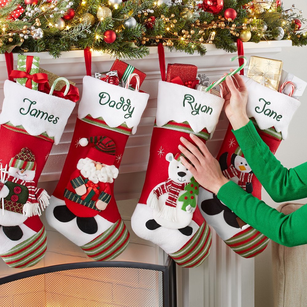 Winter Wonderland™ Personalized Christmas Stocking | Custom Holiday Stocking | Elegant Winter Mantel Decor