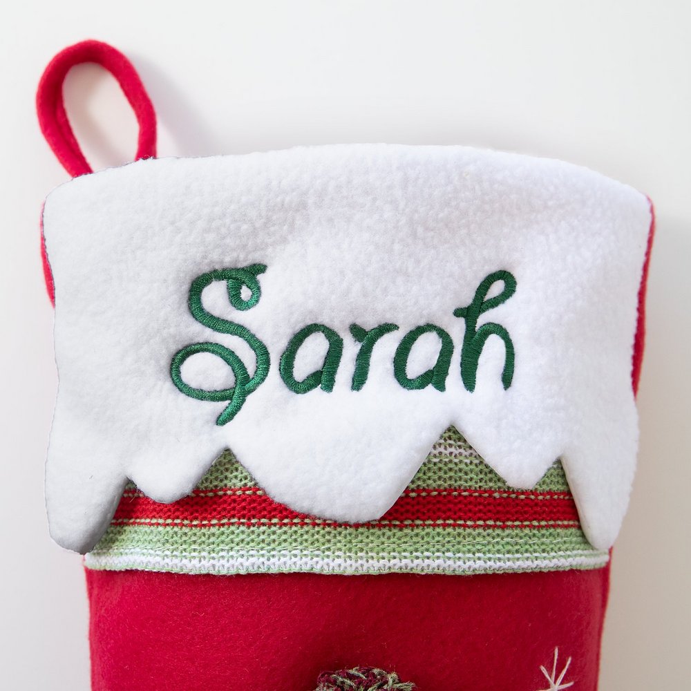 Winter Wonderland™ Personalized Christmas Stocking, Custom Name Holiday Stocking, Embroidered Family Christmas Stocking,